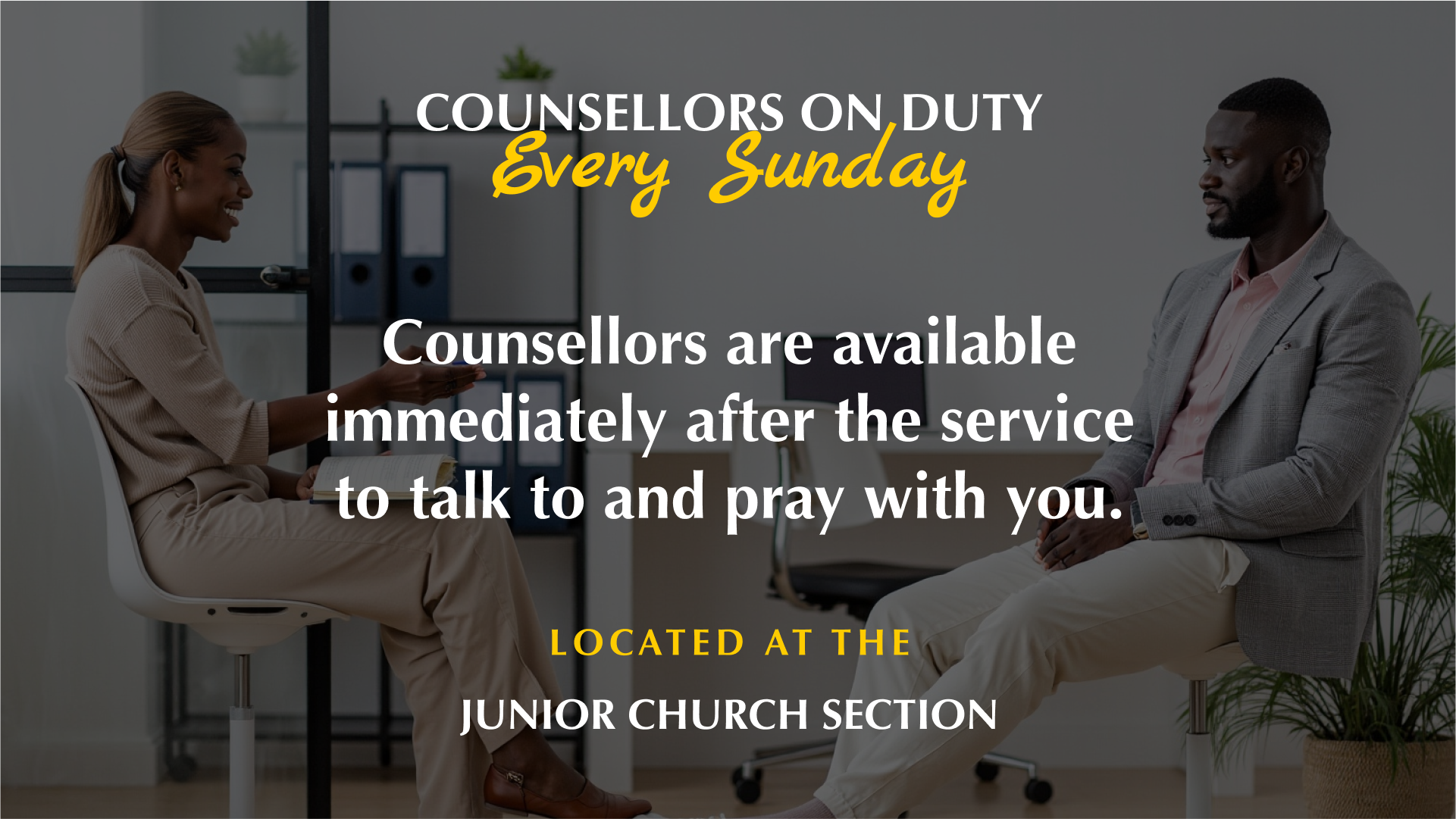 A Lifestyle of Thanksgiving 6 COUNSELLORS ON DUTY